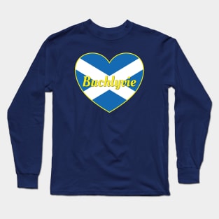 Buchlyvie Scotland UK Scotland Flag Heart Long Sleeve T-Shirt